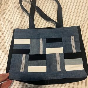 Handmade Denim Patchwork Tote Bag